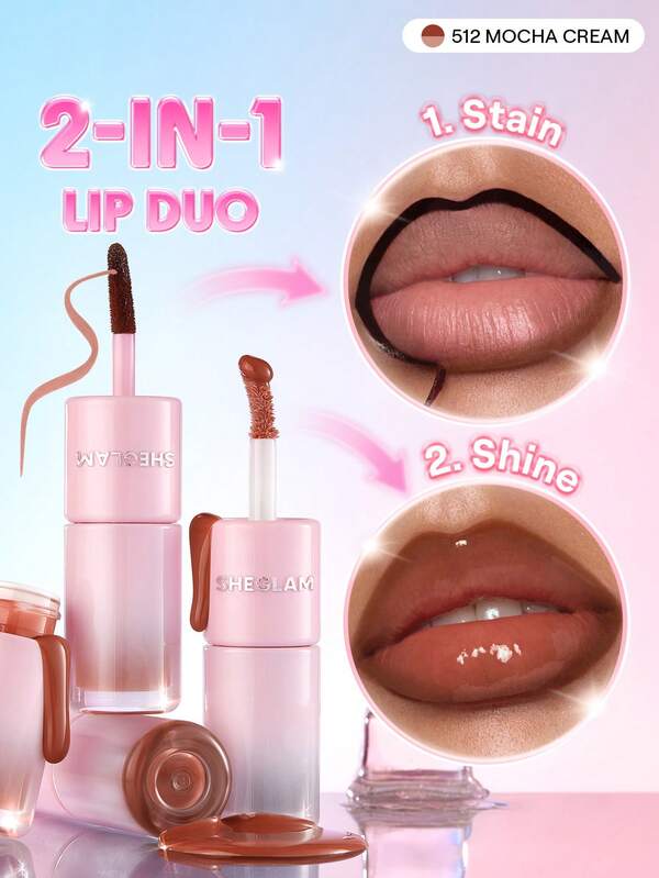 SHEGLAM Line To Shine Peel-Off Lip Tint & Gloss Duo