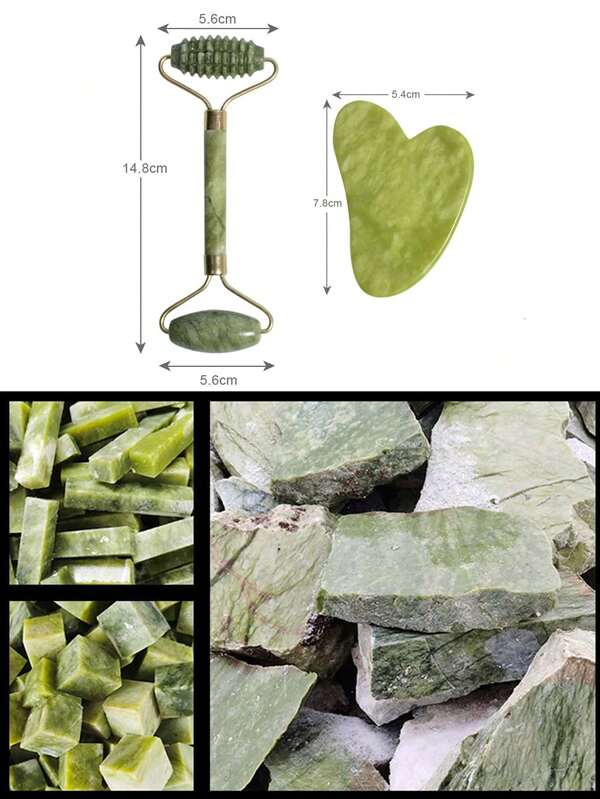 2pcs Natural Jade Gua Sha Massage Board